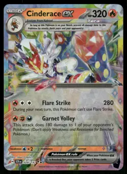 Cinderace ex - 028/142 Double Rare Holo NM Pokemon SV07: Stellar Crown - Image 1