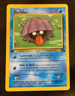 Shellder 1st Edition 54/62 Fossil Set Pokemon Card Exc - Near Mint WOTC - Image 1