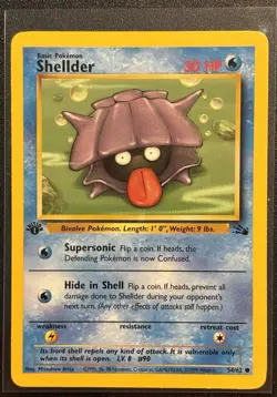 Shellder 1st Edition 54/62 Fossil Set Pokemon TCG WOTC - NM Card - Image 1