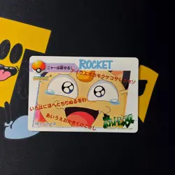 Pokemon Carddass Card Bandai Anime Team Rocket Collection Meowth 163 1999 - Image 1