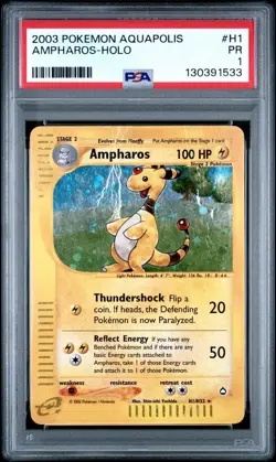 PSA 1 PR POOR Pokemon Ampharos Aquapolis H1/H32 Holo Rare POP 11 - Image 1
