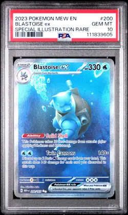 Blastoise ex 200/165 PSA 10 Gem Mint Scarlet & Violet 151 Special Illustration R - Image 1