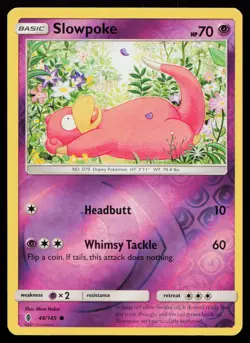Slowpoke 48/145 Common SM - Guardians Rising Reverse Holo Pokemon Card - Image 1