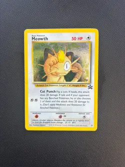 Pokemon Card Black Star Promo Meowth 10 Holo WOTC - Image 1