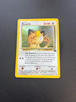 Pokemon Card Black Star Promo Meowth 10 Holo WOTC - Image 2