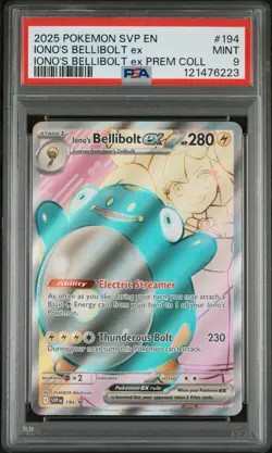 PSA 9 Iono's Bellibolt ex 194 Sv: Scarlet & Violet Promo Cards Holo - Image 1