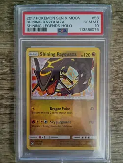 Shining Rayquaza 56/73 Shining Legends Holo Pokemon Card PSA 10 - Image 1