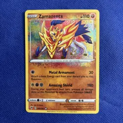 Pokemon Zamazenta 102/185 Swsh04: Vivid Voltage Amazing Rare Card - NM (b) - Image 1