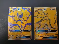 Pokemon TCG - Lunala GX SM103a & Solgaleo GX SM104a Hidden Fates Gold Promos - Image 1