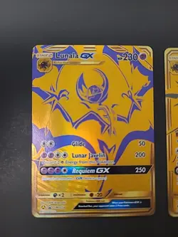 Pokemon TCG - Lunala GX SM103a & Solgaleo GX SM104a Hidden Fates Gold Promos - Image 2