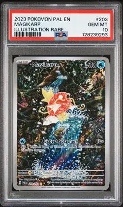 2023 POKEMON PAL EN-PALDEA EVOLVED ILLUSTRATION RARE #203 MAGIKARP PSA 10 - Image 1