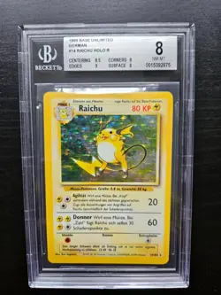 Pokemon TCG Raichu German Base Set 1999 unlimited BGS 8 - Image 1