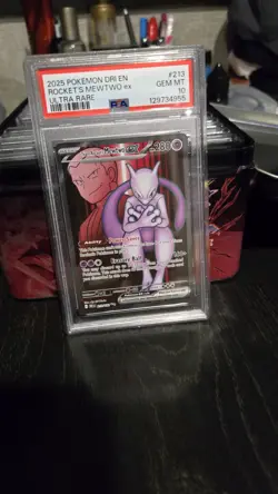 Pokemon TCG Team Rockets Mewtwo EX 213/182 Full Art Destined Rivals English - Image 1