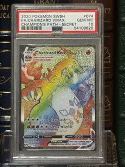 PSA 10 GEM MINT Pokemon Champion Path Secret Rate Rainbow Charizard VMAX - Image 1