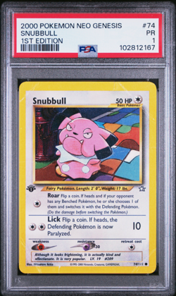PSA 1 POP 1 2000 POKEMON NEO GENESIS 1ST EDITION #74 SNUBBULL - Image 1