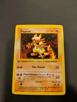 Pokemon 1st Edition Base Set Shadowless Magmar 36/102 first - Image 1