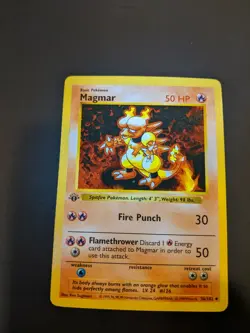 Pokemon 1st Edition Base Set Shadowless Magmar 36/102 first - Image 2