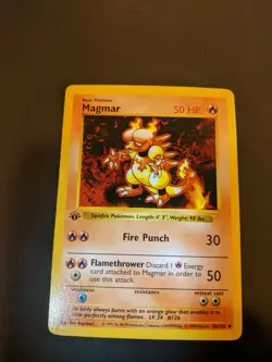 Pokemon 1st Edition Base Set Shadowless Magmar 36/102 first - Image 3