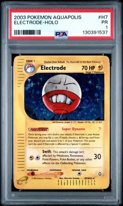 PSA 1 PR POOR 2003 Pokemon TCG Electrode Aquapolis H7H32 Holo Rare POP 5 - Image 1