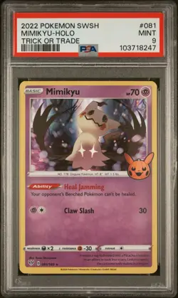 2022 Pokemon Trick or Trade Mimikyu Holo 081 Rare PSA 9 - Image 1