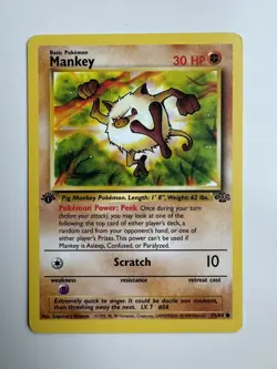 Pokemon TCG - Mankey 55/64 1st Edition Jungle - Image 1