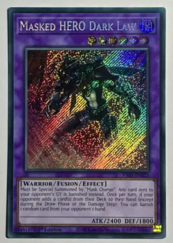 Masked HERO Dark Law RA01-EN025 (NM) Secret Rare 1st Edition YuGiOh! TCG - Image 1