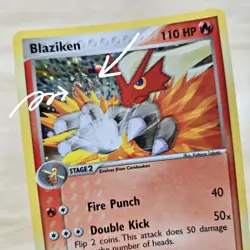 WHOLE SWIRL 🌀💫 Blaziken 1/17 Cosmos Holo Rare Card Pop Series 1 Pokemon Card - Image 1