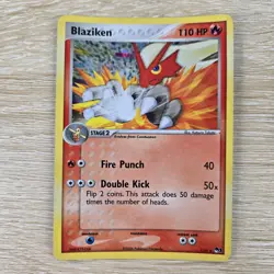 WHOLE SWIRL 🌀💫 Blaziken 1/17 Cosmos Holo Rare Card Pop Series 1 Pokemon Card - Image 2