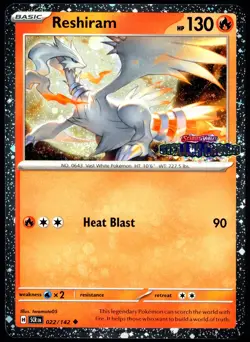 Pokemon TCG Reshiram 022/142 Stellar Crown Stamped Cosmos Holo Promo Card - NM - Image 1