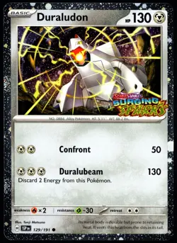 Pokemon TCG Duraludon 129/191 Surging Sparks Stamped Cosmos Holo Promo Card - NM - Image 1