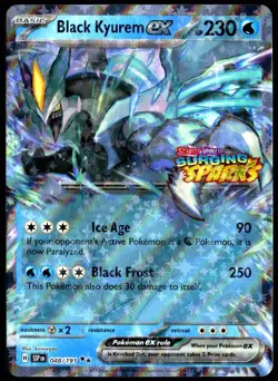 Pokemon TCG Black Kyurem ex 048/191 2024 Surging Sparks Stamped Promo Card - NM - Image 1