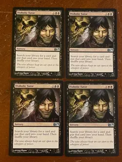 MTG Magic the Gathering M11 Diabolic Tutor Playset x 4 LP/NM - Image 1