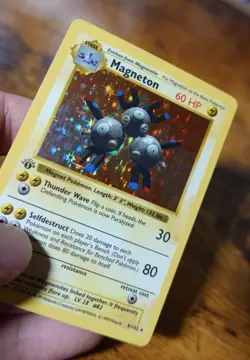 Magneton 9/102 1st Edition Holo Rare Base Set Shadowless 1st Ed. Pokemon Card PL - Image 3