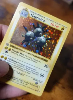 Magneton 9/102 1st Edition Holo Rare Base Set Shadowless 1st Ed. Pokemon Card PL - Image 4