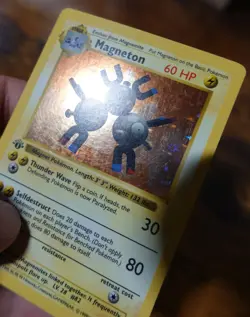 Magneton 9/102 1st Edition Holo Rare Base Set Shadowless 1st Ed. Pokemon Card PL - Image 5