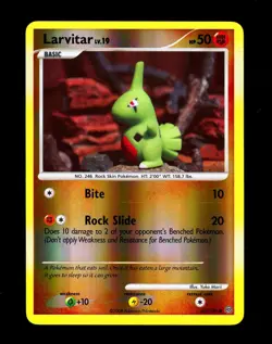 2008 Pokemon LARVITAR Stormfront REVERSE HOLO Foil D&P Card 63/100 Yuka Morii NM - Image 1