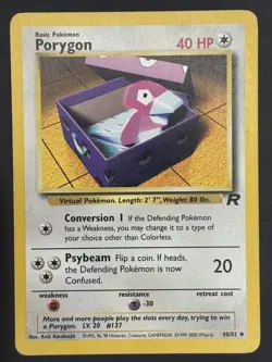 Porygon 48/82- Team Rocket Vintage Pokemon Card - Image 1