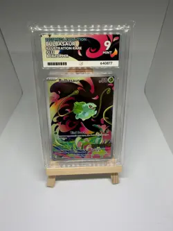 Pokemon Bulbasaur 133/132 Mega Evolution Stamped Box Topper ACE 9 Slab - Image 1