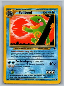 Pokemon TCG Politoed #27/75 Unlimited Rare READ Neo Discovery - Image 1