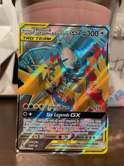 Pokemon Moltres & Zapdos & Articuno GX Full Art Ultra Rare Hidden Fates 66/68 NM - Image 1
