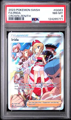 PSA 8 Fa/Irida #GG63 2023 Pokemon Sword And Shield Crown Zenith NM-MT - Image 1