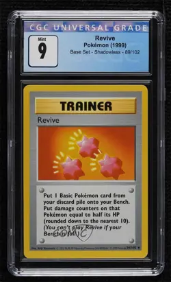 Revive Shadowless Pokemon Base Set CGC 9 Mint 1999 - Image 1