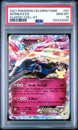 2021 Pokemon Celebrations Xerneas EX Classic Collection Holo #97/146 PSA 10 - Image 1