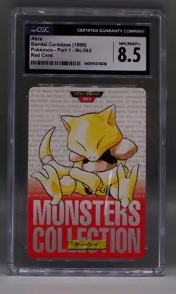 Japanese Pokemon carddass ABRA #063 Bandai Japan 1996 CGC 8.5 Rare part 1 - Image 1