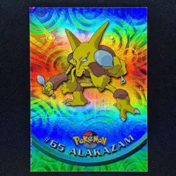 topps Pokemon TV Animation Series 1 Rainbow Holo Foil #65 Alakazam - Image 1