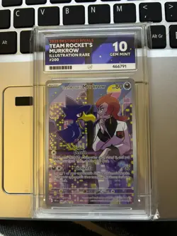 Pokemon TCG 2025 Destined Rivals TEAM ROCKET'S MURKROW IR #200 ACE 10 - Image 1