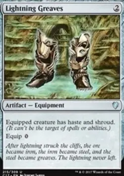 1x Lightning Greaves NM-Mint, English Commander 2017 MTG Magic - Image 1