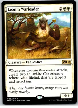 MTG Leonin Warleader - Core Set 2019 #23 - Image 1