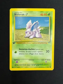 Pokemon Nidoran 55/102 Set Base Prima Edizione Wizards ITA Carte Vintage - Image 1