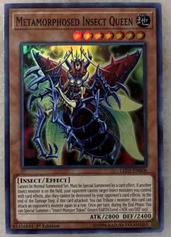 Yugioh Metamorphosed Insect Queen LED2-EN008 Super Rare 1st MP - Image 1